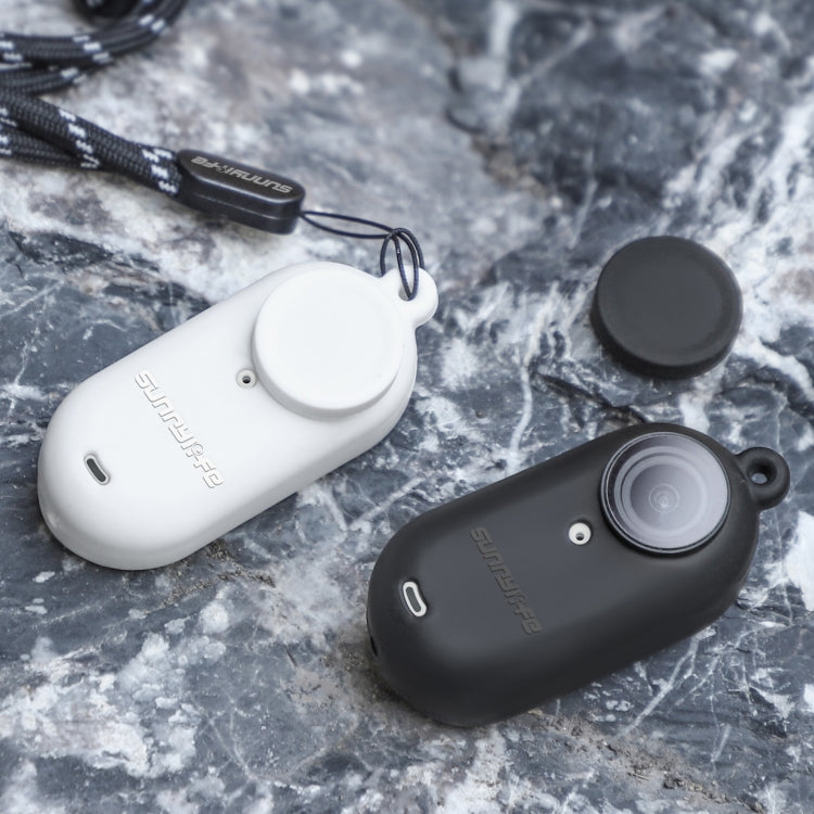 For Insta360 Go 3 Sunnylife IST-BHT594 Camera Body Silicone Case with Lens Cap & Neck Strap(White) - HoMEdemic™ 