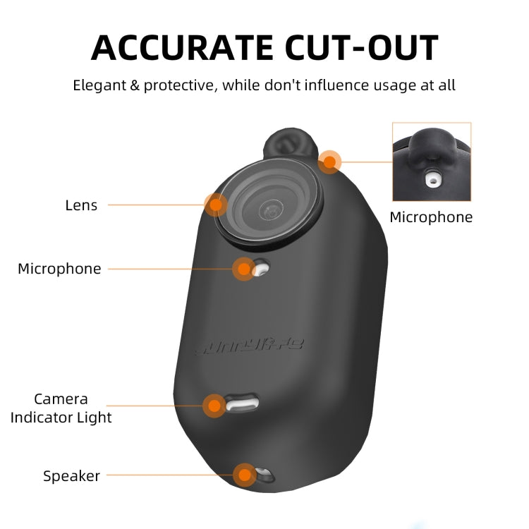 For Insta360 Go 3 Sunnylife IST-BHT594 Camera Body Silicone Case with Lens Cap & Neck Strap(Black) - HoMEdemic™ 