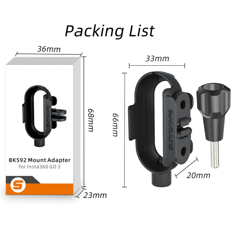 For Insta360 Go 3 Sunnylife IST-BK592 Mount Adapter Protective Frame Cage Mounting Brackets Housing Case(Black) - HoMEdemic™ 