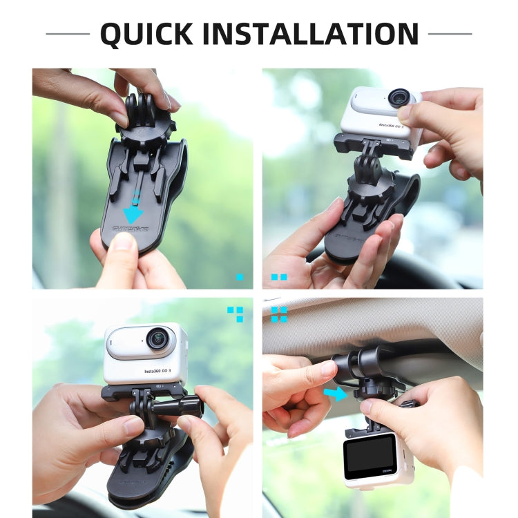 Sunnylife ZJ585 Sun Visor Camera Mount Quick Release Holder 360 Degree Rotating Vlog Bracket(Black) - HoMEdemic™ 