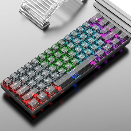 XUNFOX K30 Transparent 61-Keys Blacklit Wired Mechanical Keyboard, Cable Length: 1.5m(Black) - HoMEdemic™ 