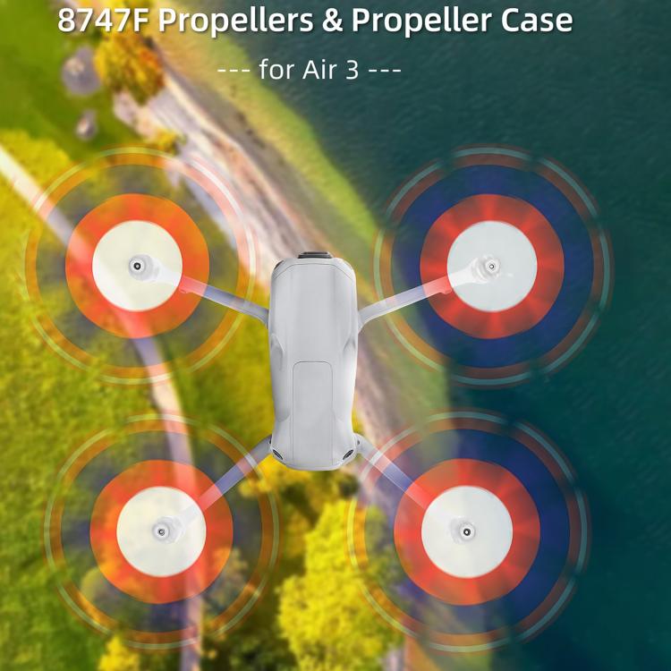 For DJI Air 3 8747F Low Noise Quick-release Propellers, Style:2 Pairs Orange Tip - HoMEdemic™ 