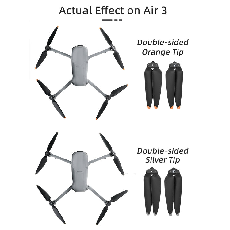For DJI Air 3 8747F Low Noise Quick-release Propellers, Style:1 Pair Silver Tip - HoMEdemic™ 