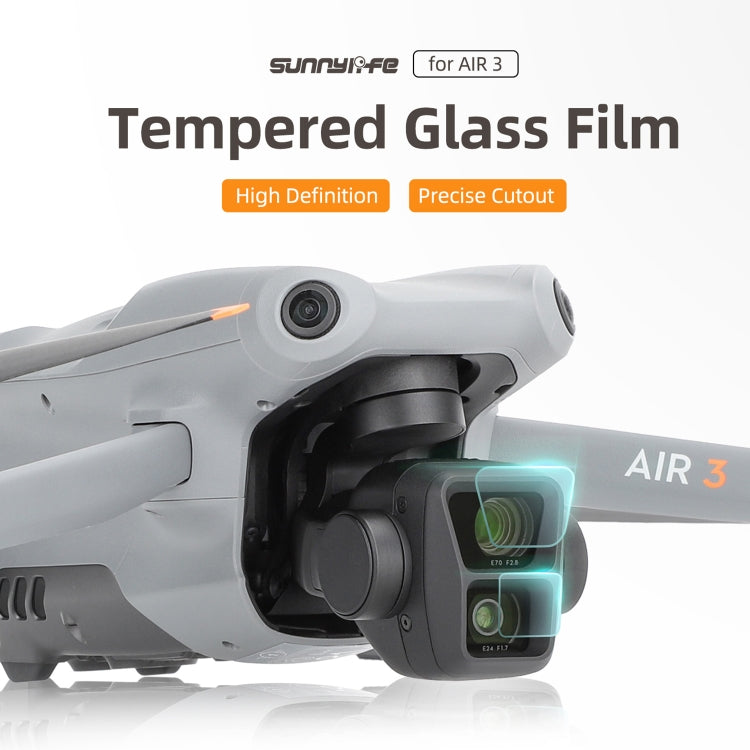 For DJI Air 3 Sunnylife Lens Protector Tempered Glass Combo Protective Films, Quantity:2 Sets - HoMEdemic™ 