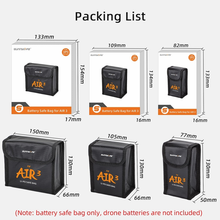 For DJI Air 3 Sunnylife Battery Explosion-proof Safe Bag Protective Li-Po Safe Bag For 3pcs Batteries - HoMEdemic™ 