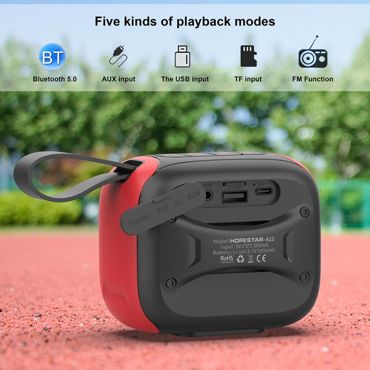 HOPESTAR A22 IPX6 Waterproof Portable Bluetooth Speaker Outdoor Subwoofer(Blue Red) - HoMEdemic™ 