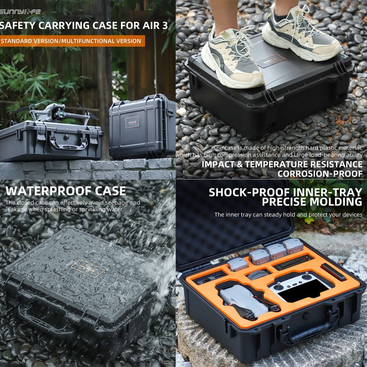 For DJI Air 3 Sunnylife Safety Carrying Case Large Capacity Waterproof Shock-proof Hard Travel Case Standard Version - HoMEdemic™ 