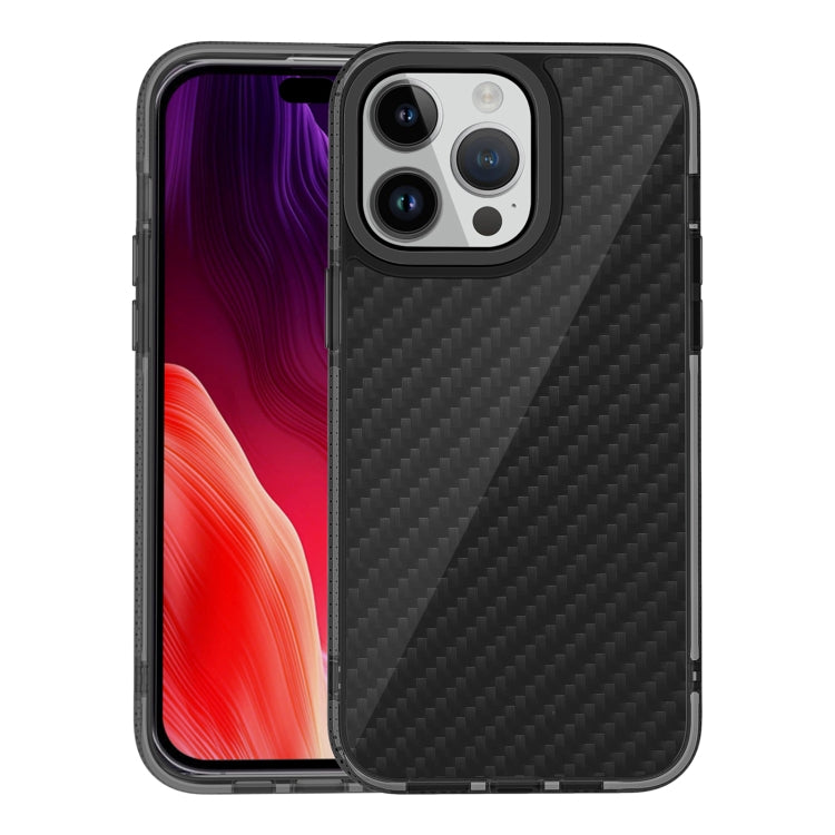 For iPhone 15 Pro Armor Carbon Fiber TPU + PC Phone Case(Black) - HoMEdemic™ 