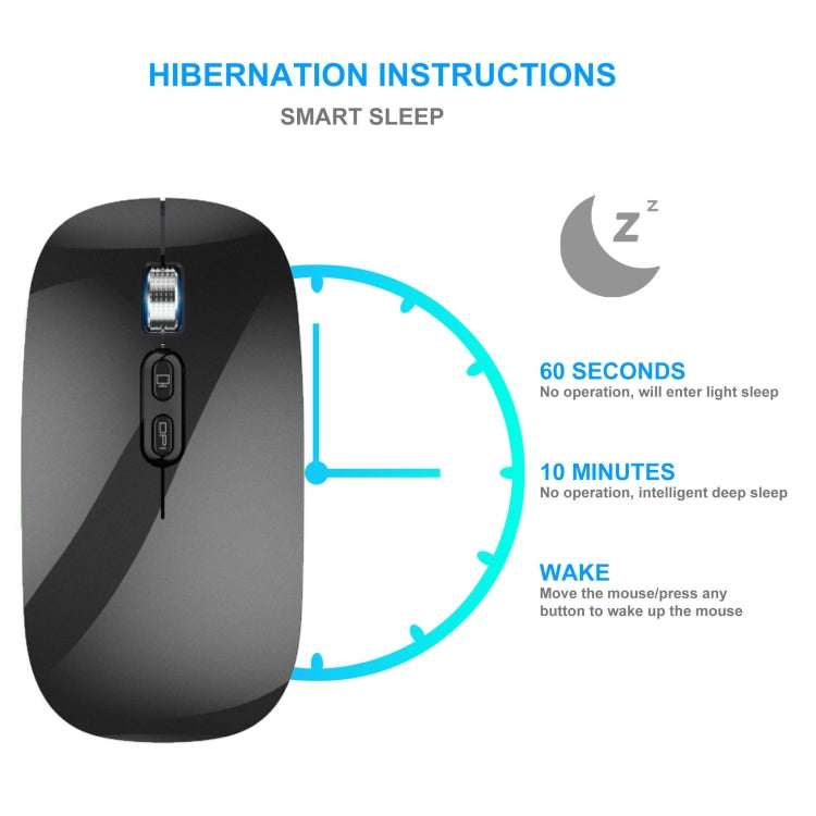 HXSJ M103 1600DPI Dual Mode 2.4GHz + Bluetooth 5.1 Wireless Rechargeable Mouse(Grey) - HoMEdemic™ 