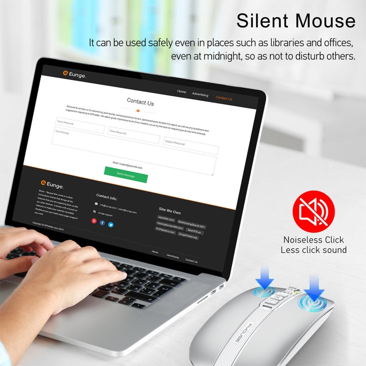 HXSJ M113 2400DPI Dual Mode 2.4GHz + Bluetooth 5.1 Wireless Mouse(Space Silver) - HoMEdemic™ 