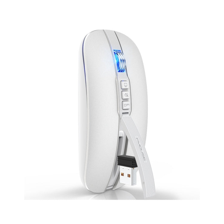 HXSJ M113 2400DPI Dual Mode 2.4GHz + Bluetooth 5.1 Wireless Mouse(Pearl White) - HoMEdemic™ 