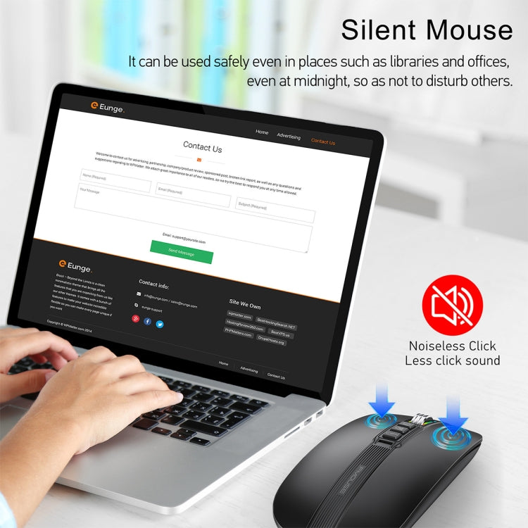 HXSJ M113 2400DPI Dual Mode 2.4GHz + Bluetooth 5.1 Wireless Mouse(Matte Black) - HoMEdemic™ 