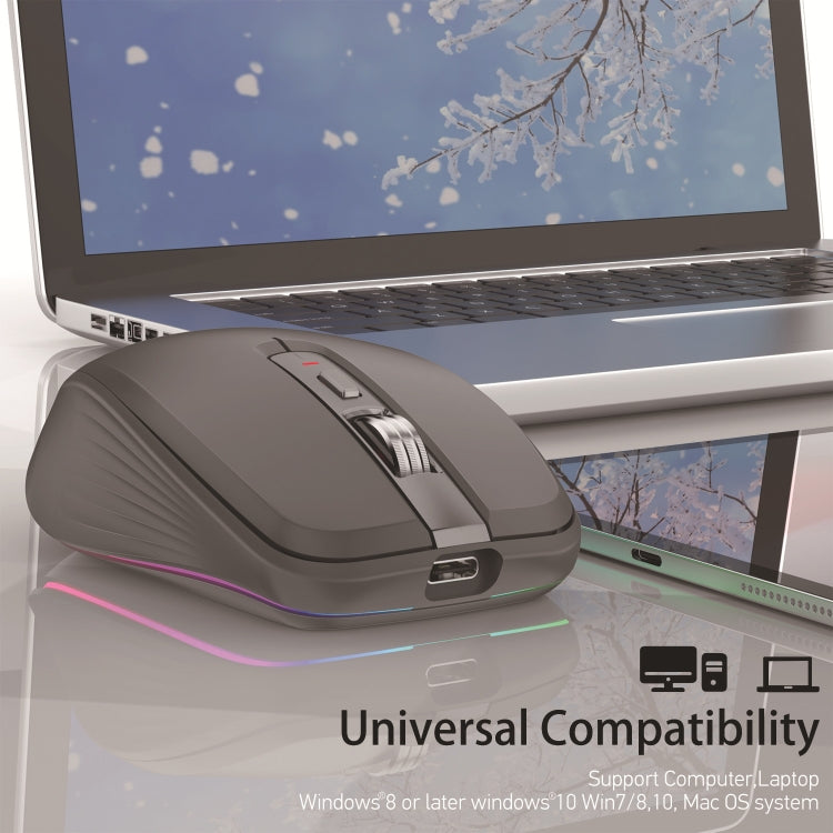 HXSJ M303 2400DPI Dual Mode 2.4GHz + Bluetooth 5.1 Wireless Mouse(Black) - HoMEdemic™ 