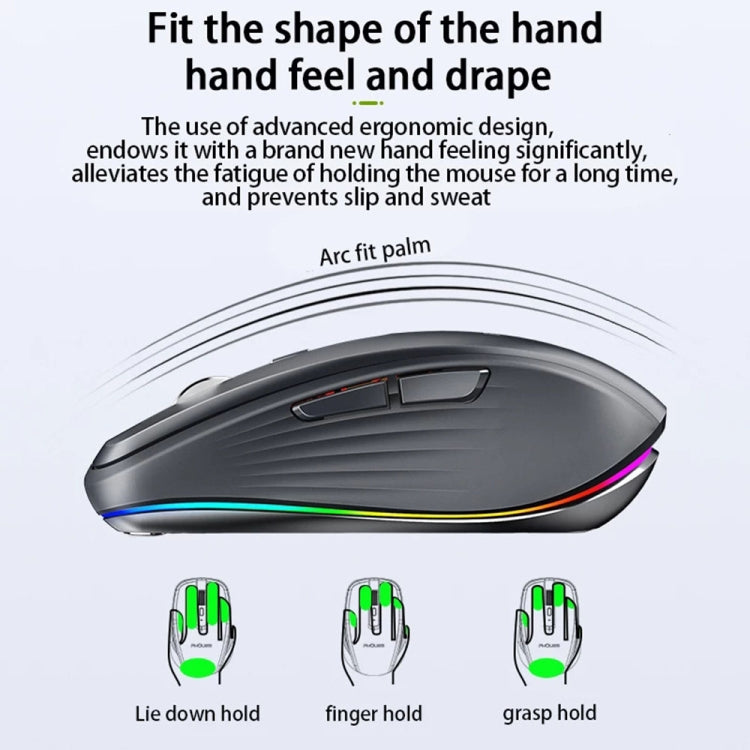 HXSJ M303 2400DPI Dual Mode 2.4GHz + Bluetooth 5.1 Wireless Mouse(Black) - HoMEdemic™ 