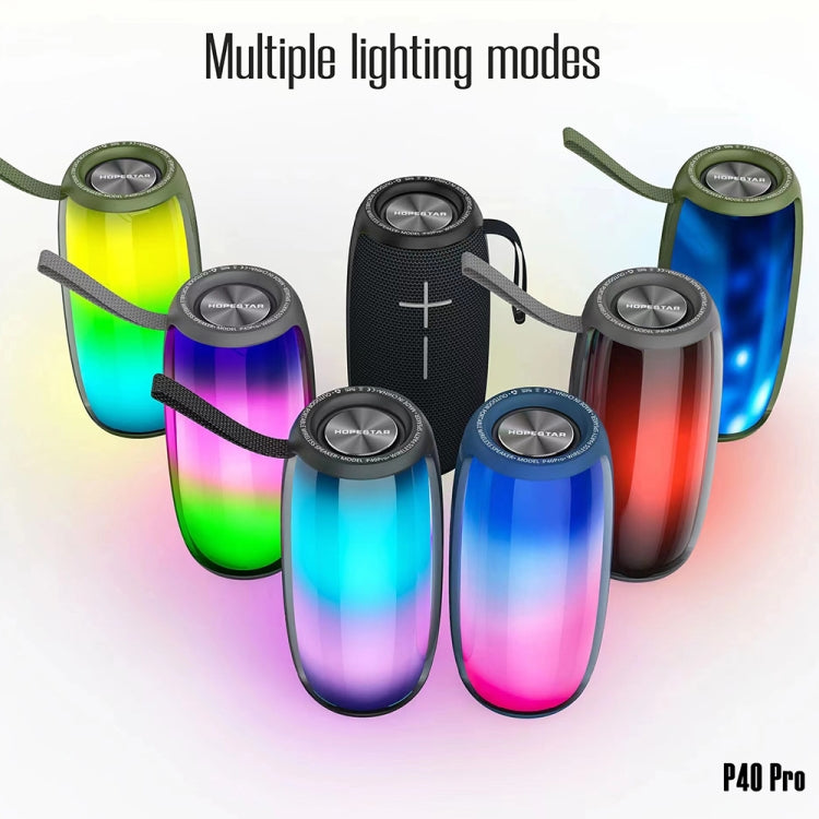 HOPESTAR P40 Pro IPX6 Waterproof RGB Light Wireless Bluetooth Speaker(Army Green) - HoMEdemic™ 