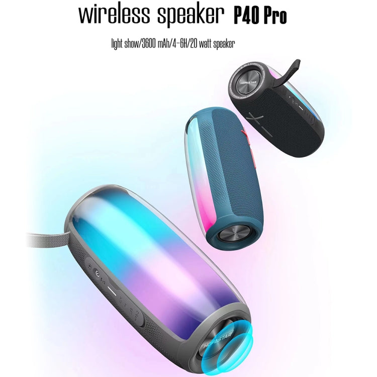 HOPESTAR P40 Pro IPX6 Waterproof RGB Light Wireless Bluetooth Speaker(Grey) - HoMEdemic™ 