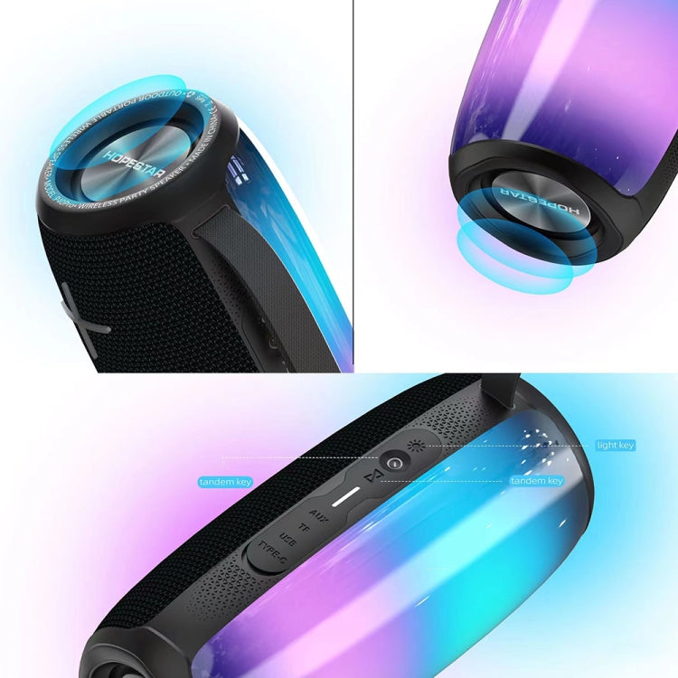 HOPESTAR P40 Pro IPX6 Waterproof RGB Light Wireless Bluetooth Speaker(Black) - HoMEdemic™ 