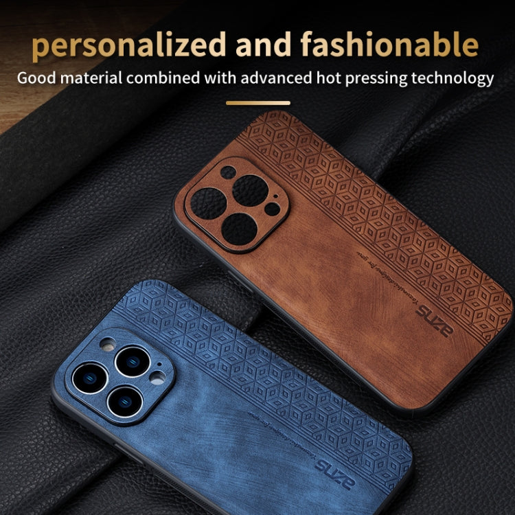 For iPhone 15 Pro Max AZNS 3D Embossed Skin Feel Phone Case(Brown) - HoMEdemic™ 