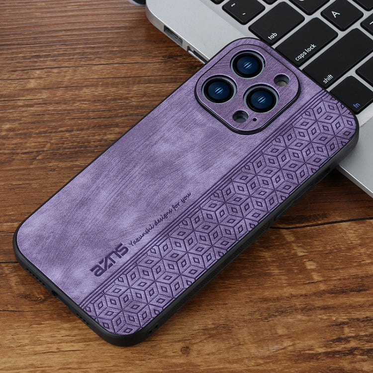 For iPhone 15 Pro AZNS 3D Embossed Skin Feel Phone Case(Purple) - HoMEdemic™ 