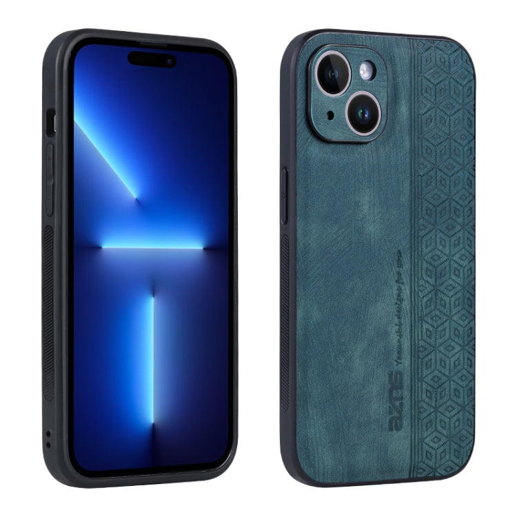 For iPhone 15 AZNS 3D Embossed Skin Feel Phone Case(Dark Green) - HoMEdemic™ 