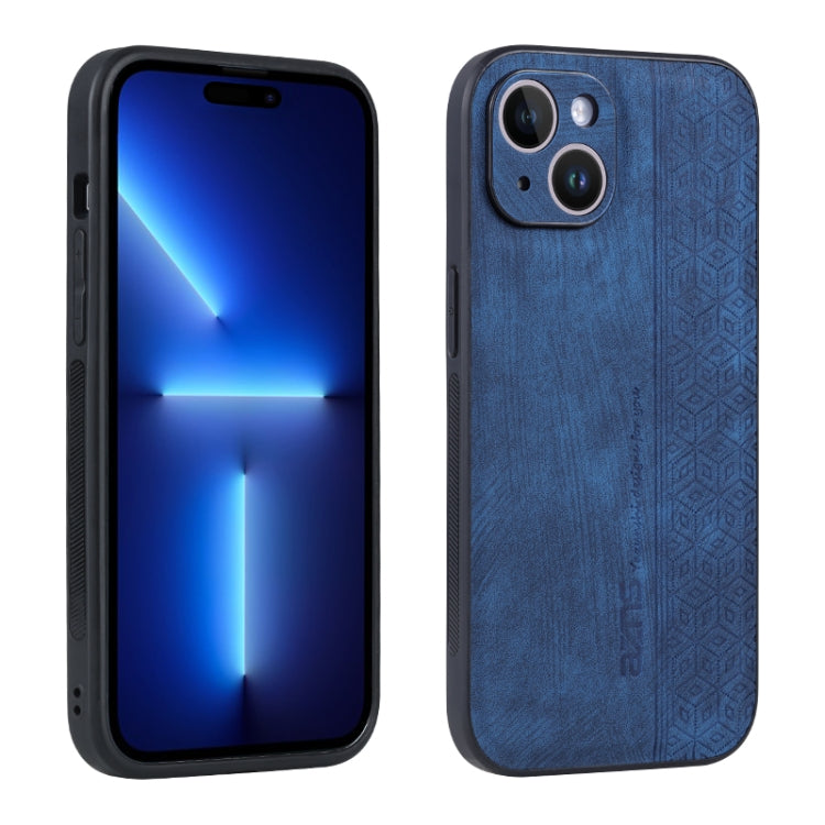 For iPhone 15 AZNS 3D Embossed Skin Feel Phone Case(Sapphire Blue) - HoMEdemic™ 
