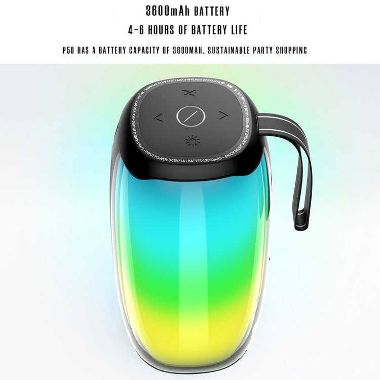 HOPESTAR P50 IPX6 Waterproof Outdoor Portable RGB Light Bluetooth Speaker(Blue) - HoMEdemic™ 