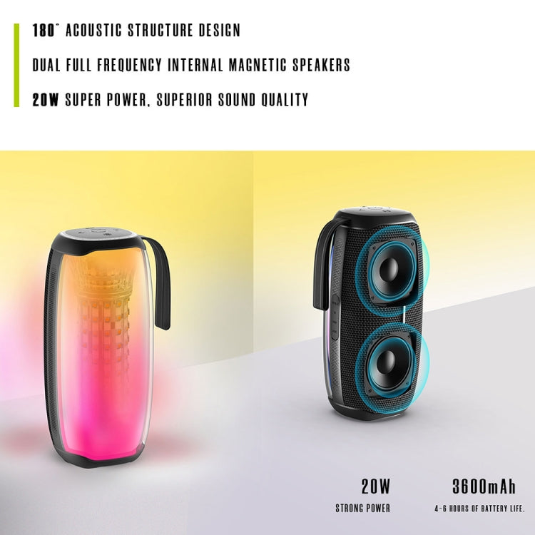 HOPESTAR P50 IPX6 Waterproof Outdoor Portable RGB Light Bluetooth Speaker(Blue) - HoMEdemic™ 