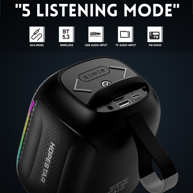 HOPESTAR Party 300mini IPX5 Waterproof Portable Bluetooth Speaker 360 Degree Stereo Outdoor Speaker(Black) - HoMEdemic™ 