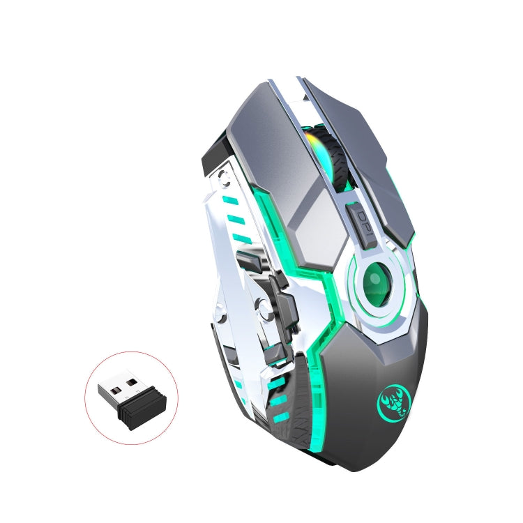 HXSJ T30 2400DPI RGB 2.4GHz Wireless Mouse(Metallic Grey) - HoMEdemic™ 