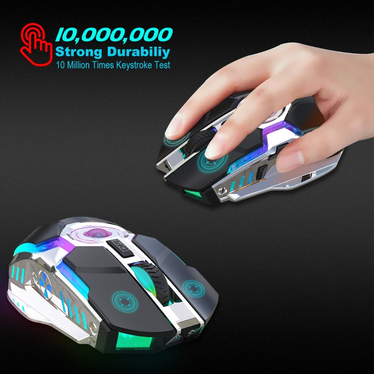 HXSJ T30 2400DPI RGB 2.4GHz Wireless Mouse(Metallic Grey) - HoMEdemic™ 