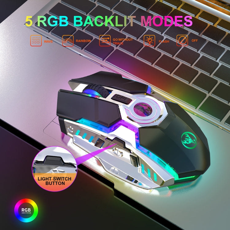 HXSJ T30 2400DPI RGB 2.4GHz Wireless Mouse(Black) - HoMEdemic™ 