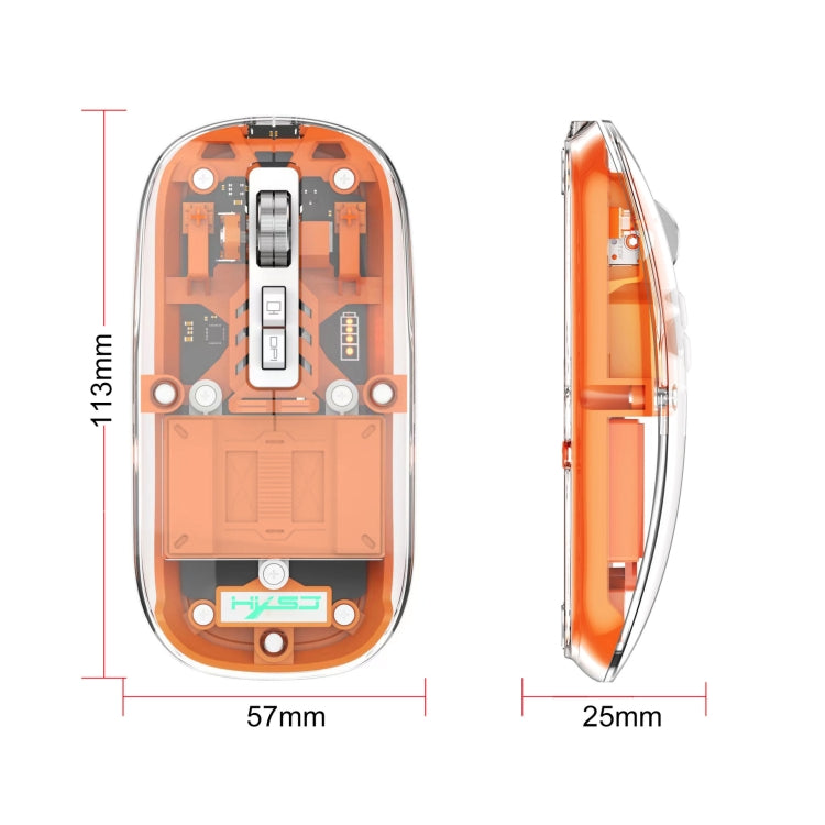 HXSJ T900 Transparent Magnet Three-mode Wireless Gaming Mouse(White) - HoMEdemic™ 