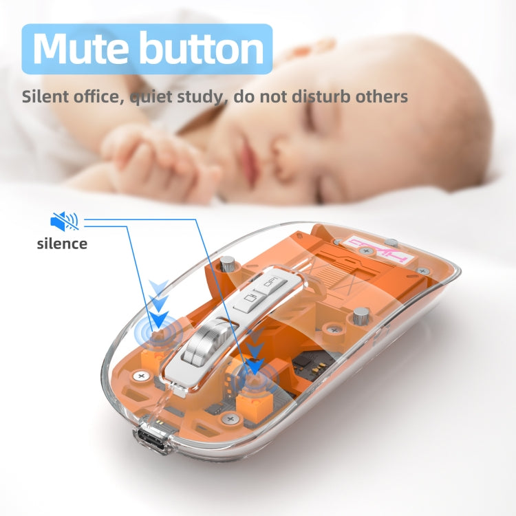 HXSJ T900 Transparent Magnet Three-mode Wireless Gaming Mouse(Grey) - HoMEdemic™ 