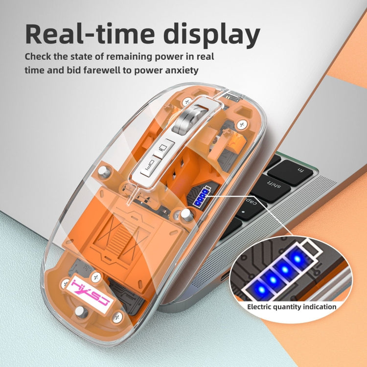 HXSJ T900 Transparent Magnet Three-mode Wireless Gaming Mouse(Bean Green) - HoMEdemic™ 
