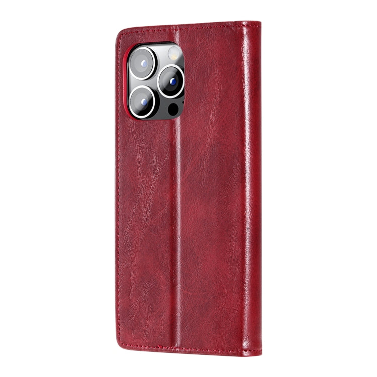 For iPhone 15 Pro Max TTUDRCH RFID Retro Texture Magnetic Leather Phone Case(Red) - HoMEdemic™ 