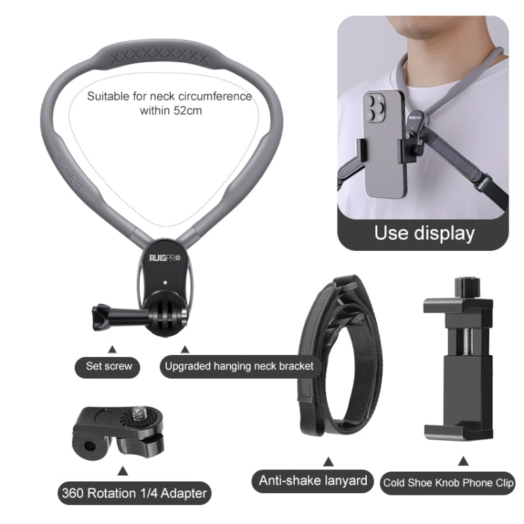RUIGPRO Lazy Neck Bracket POV View Mount With Phone Clamp & Adapter - HoMEdemic™ 