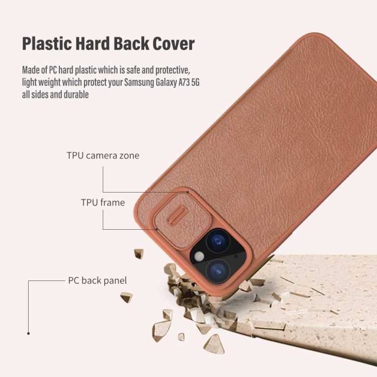 For iPhone 15 Plus NILLKIN QIN Series Pro Sliding Camera Cover Design Leather Phone Case(Red) - HoMEdemic™ 