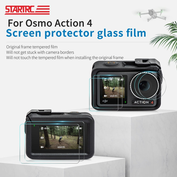 For DJI Osmo Action 4 STARTRC 3 in 1 Lens Protector Front and Rear Screen Tempered Glass Films(2 Sets) - HoMEdemic™ 