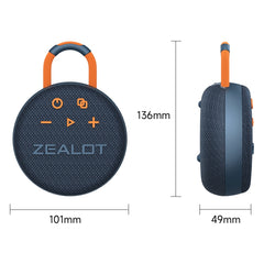 Zealot S77 IPX7 Waterproof Portable Wireless Bluetooth Speaker(Blue Cyan) - HoMEdemic™ 