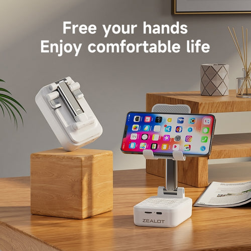 Zealot Z7 2 in 1 Foldable Phone Holder with Wireless Bluetooth Speaker(White) - HoMEdemic™ 