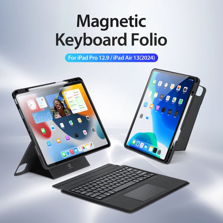 For iPad Pro 12.9 2022 / 2021 / 2020 / Air 13 2024 DUX DUCIS DK Series Magnetic Wireless Bluetooth Keyboard Tablet Case(Black) - HoMEdemic™ 
