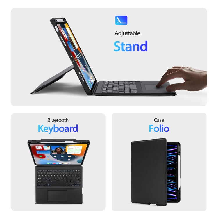 For iPad Pro 12.9 2022 / 2021 / 2020 / Air 13 2024 DUX DUCIS DK Series Magnetic Wireless Bluetooth Keyboard Tablet Case(Black) - HoMEdemic™ 