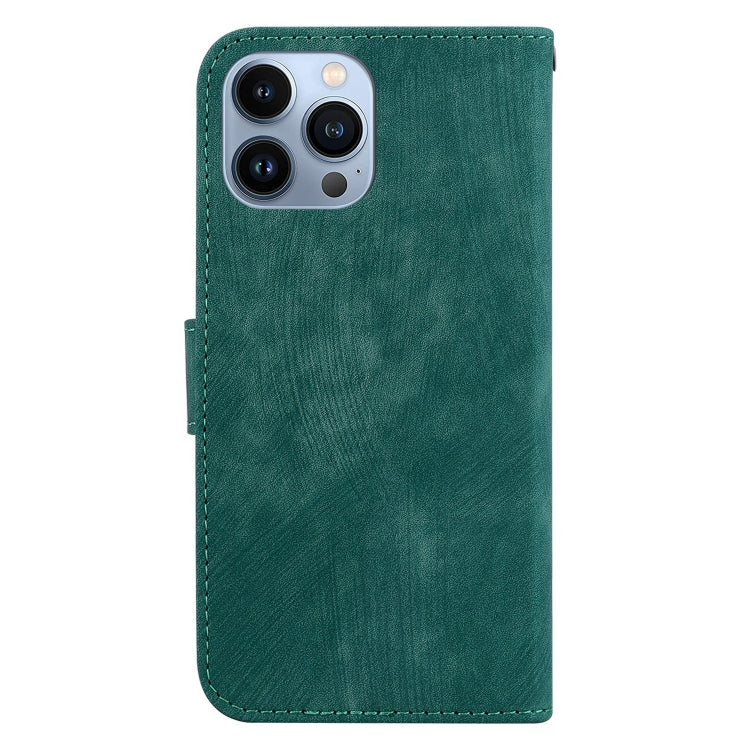 For iPhone 15 Pro Max Little Tiger Embossed Leather Phone Case(Green) - HoMEdemic™ 