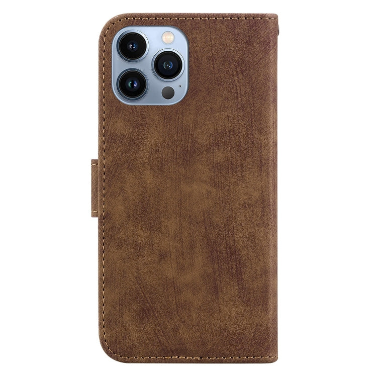 For iPhone 15 Pro Max Little Tiger Embossed Leather Phone Case(Brown) - HoMEdemic™ 