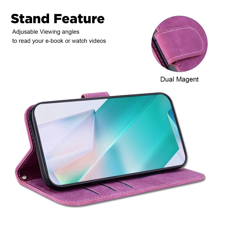 For iPhone 15 Pro Max Little Tiger Embossed Leather Phone Case(Rose Red) - HoMEdemic™ 