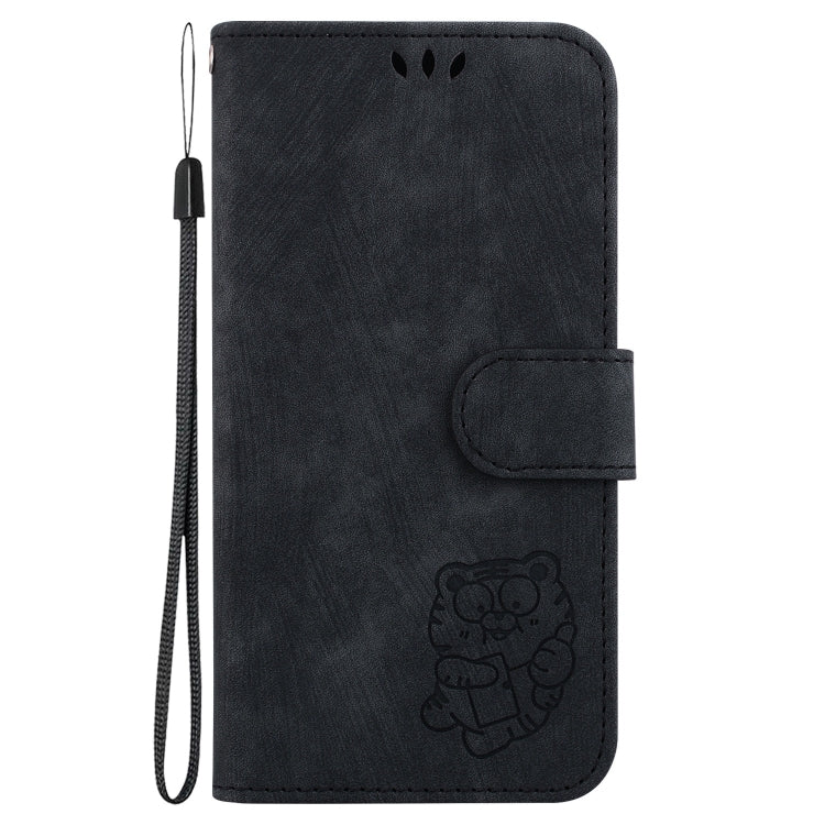 For iPhone 15 Pro Max Little Tiger Embossed Leather Phone Case(Black) - HoMEdemic™ 