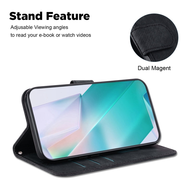 For iPhone 15 Pro Max Little Tiger Embossed Leather Phone Case(Black) - HoMEdemic™ 