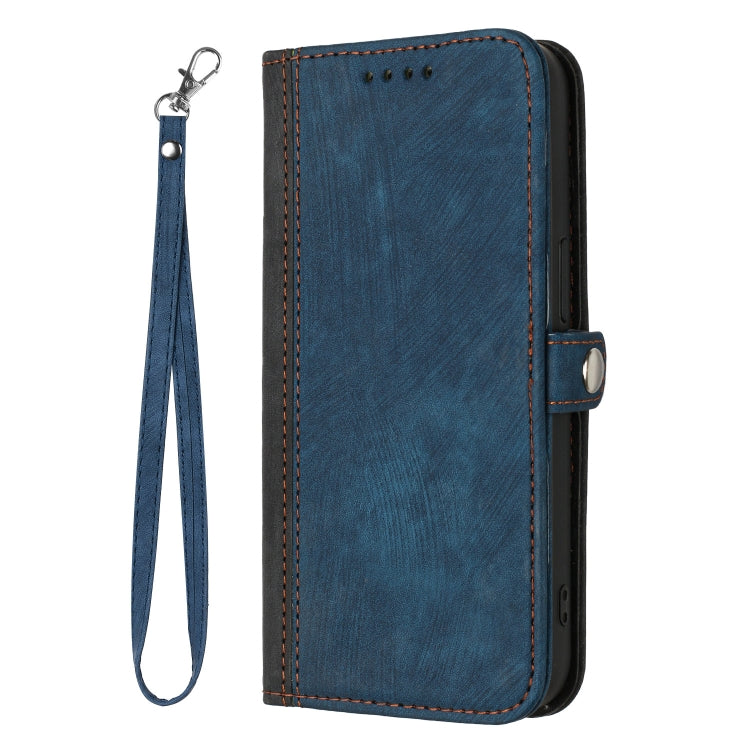 For iPhone 15 Pro Max Side Buckle Double Fold Hand Strap Leather Phone Case(Royal) - HoMEdemic™ 