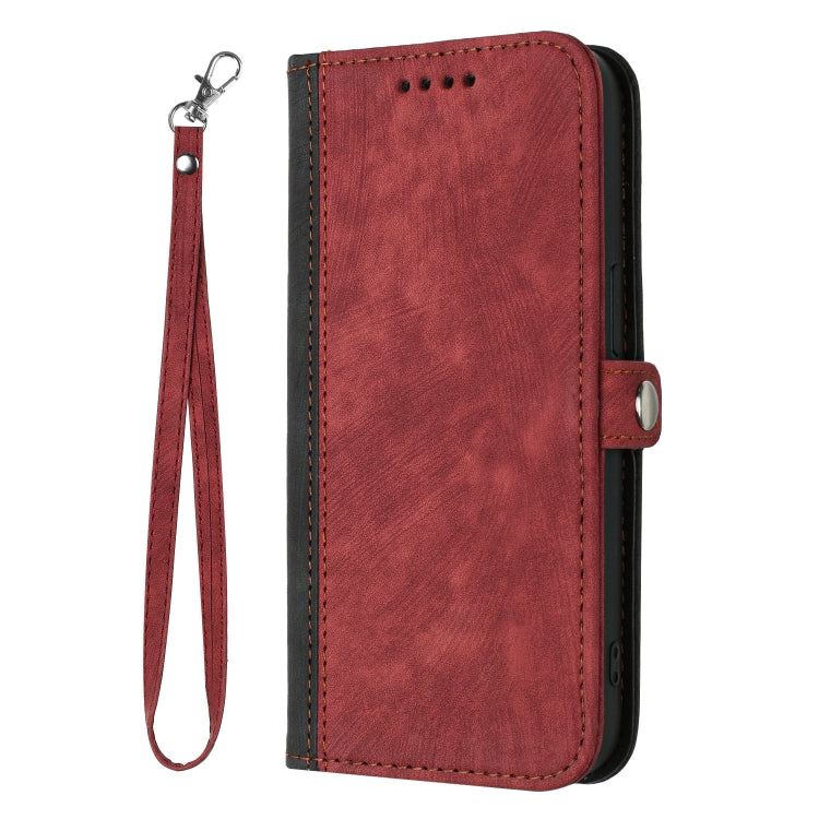 For iPhone 15 Pro Max Side Buckle Double Fold Hand Strap Leather Phone Case(Red) - HoMEdemic™ 