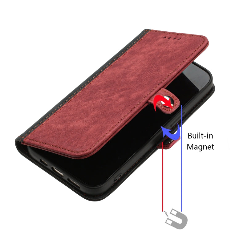 For iPhone 15 Pro Max Side Buckle Double Fold Hand Strap Leather Phone Case(Red) - HoMEdemic™ 